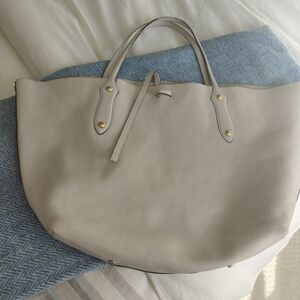 Annabel Ingall Cream Tote Bag with Gold Accents